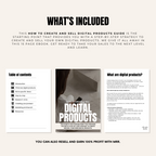 Create & Sell Digital Products - Digital Guide | eBook includes 15 pages with resell rights. Features table of contents and digital product strategies.