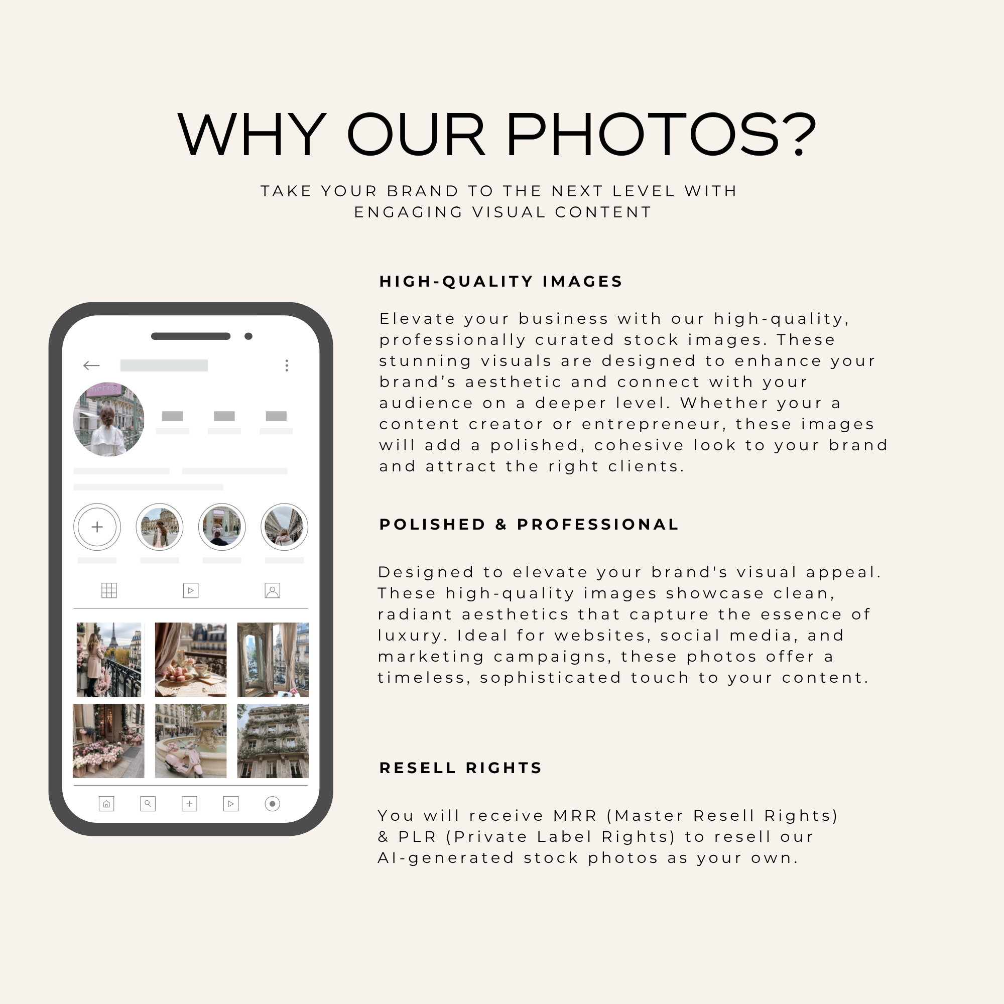 60 French Parisian Stock Photos - Elevate Her Agency