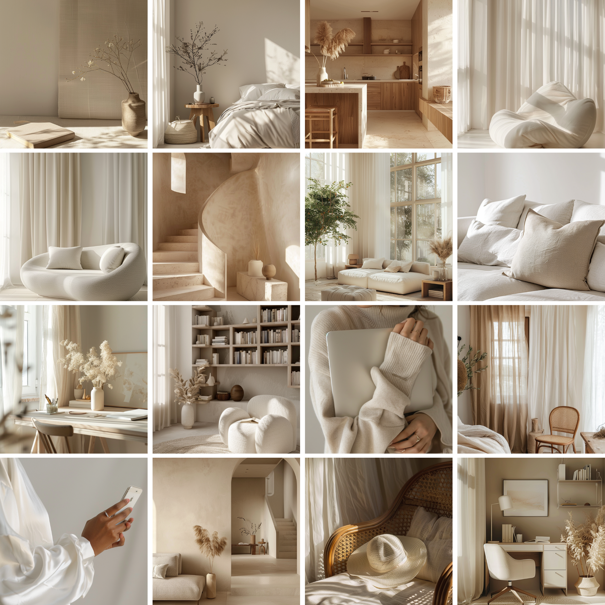 Warm beige tones highlighting minimalist interior design