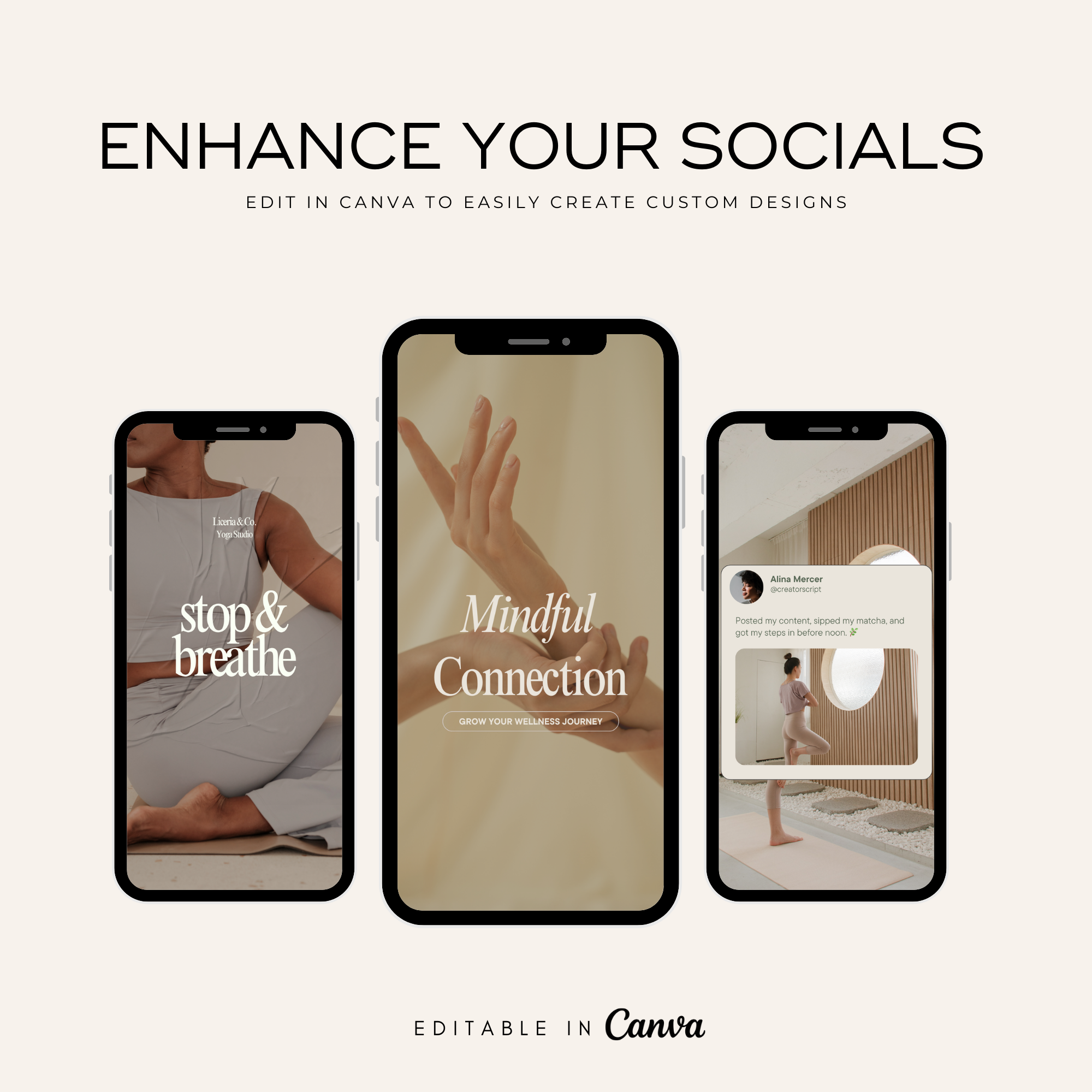 Wellness Instagram Templates Bundle - Digital Product Elevate Her Studio