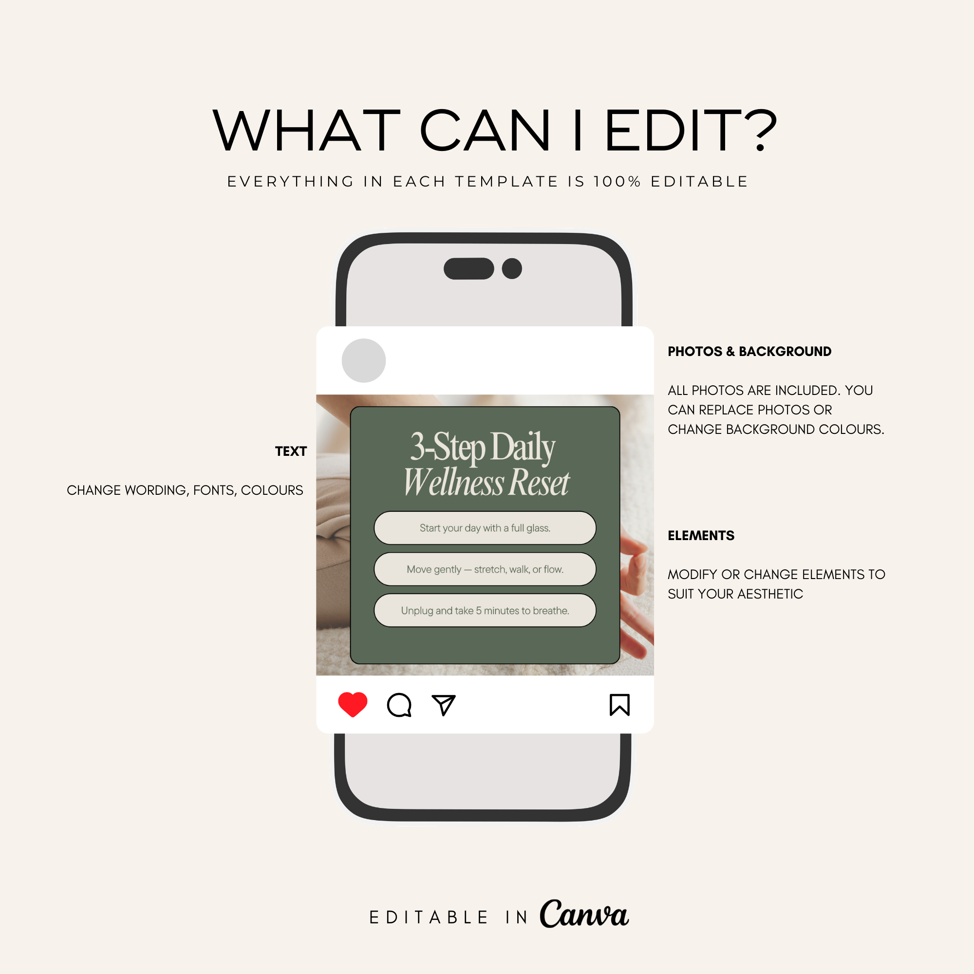 Wellness Instagram Templates Bundle - Digital Product Elevate Her Studio