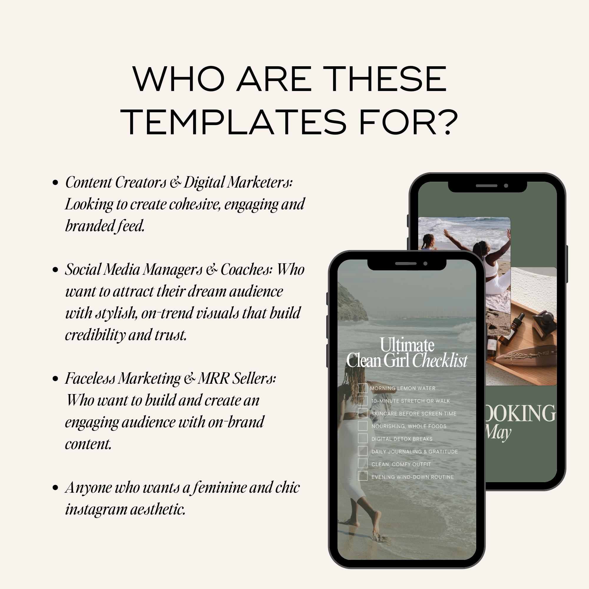 Wellness Instagram Templates Bundle - Digital Product Elevate Her Studio