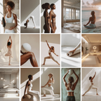 Master Resell Rights Pilates and Yoga stock photo bundle with 130 high-quality images perfect for wellness brands.
