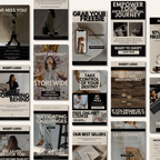 Flat lay of multiple faceless marketing email templates showcasing various business and e-commerce email designs.