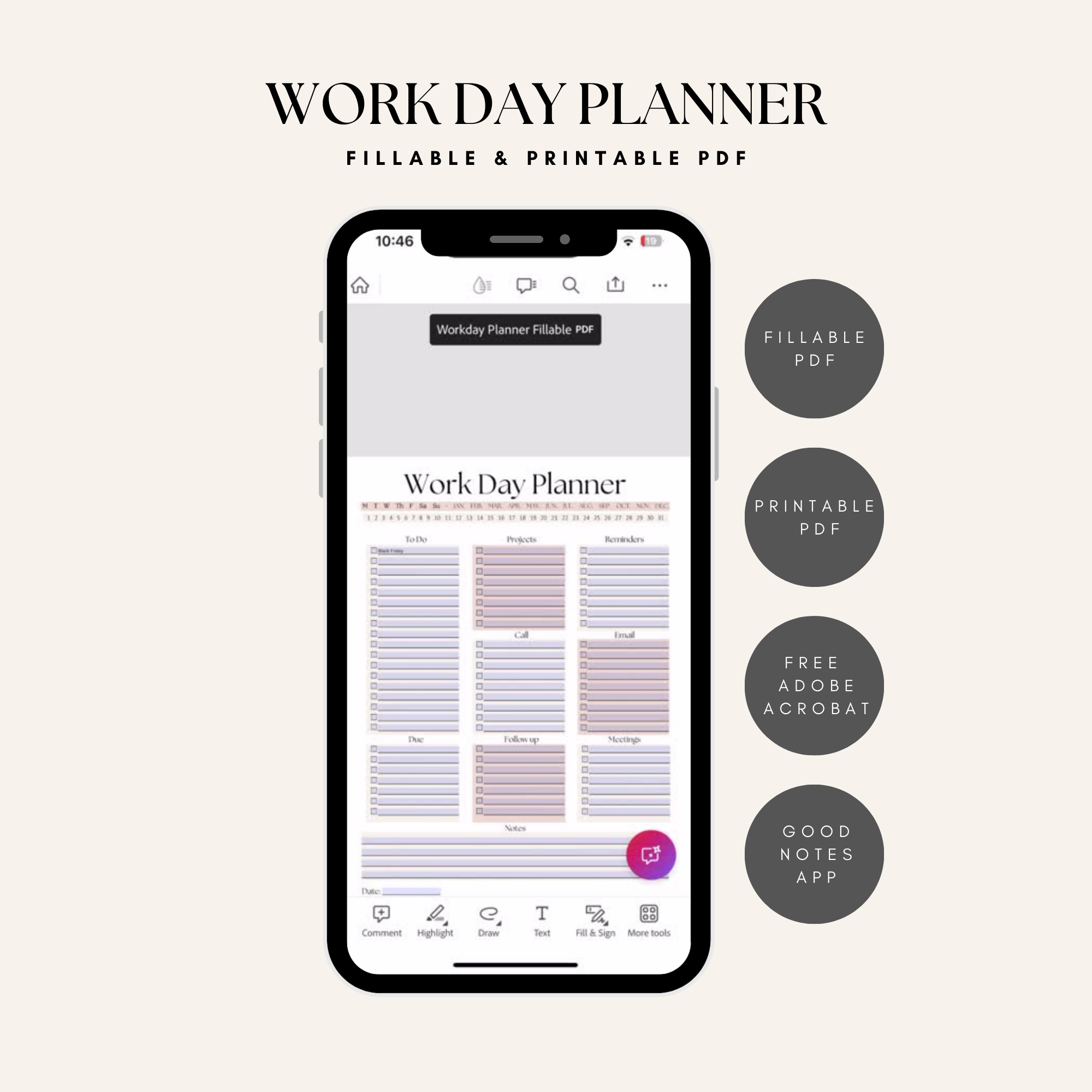 Work Day Planner - Elevate Her Agency