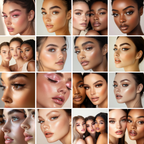 Collection of 100 Beauty Stock Photos for Stunning Visuals with Master Resell Rights, ideal for beauty brands and content creators.