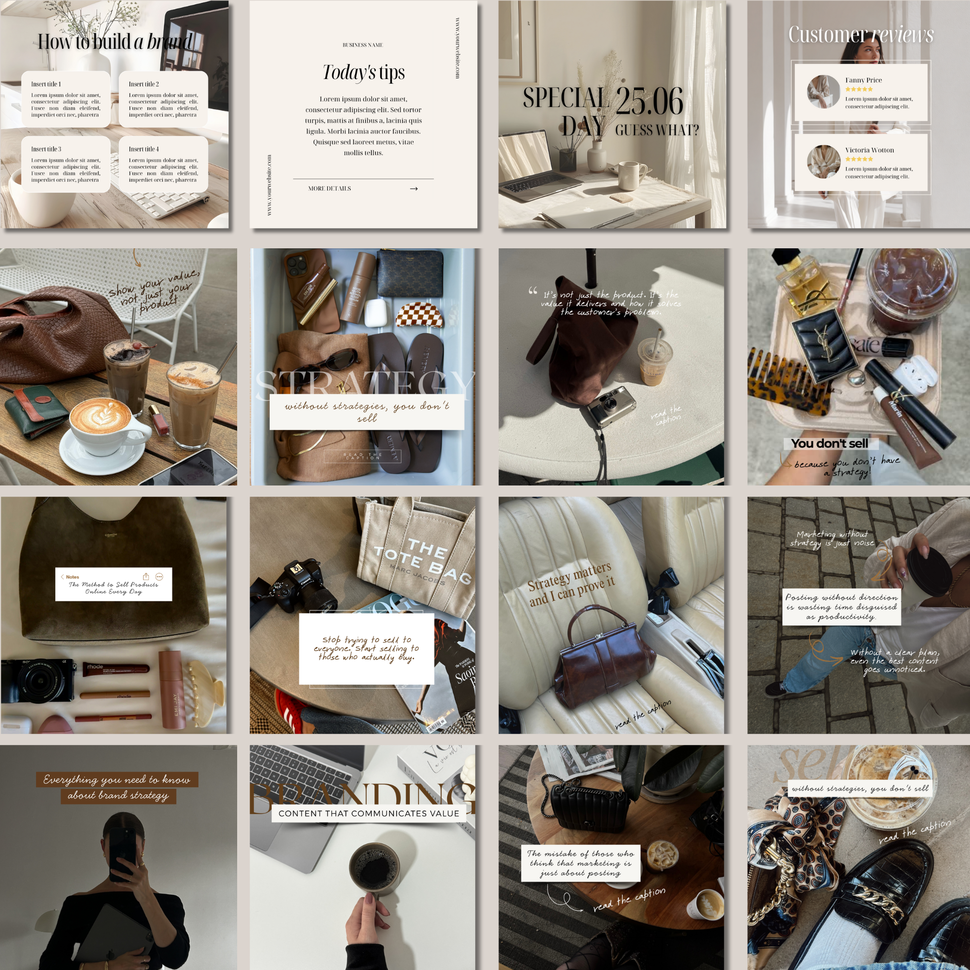 Digital Marketing Instagram Template Bundle - Elevate Her Studio