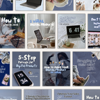 Blue Instagram carousel templates designed to increase engagement and sales
