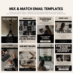 Premium collection of 25 customizable faceless marketing email templates designed for businesses and e-commerce branding.