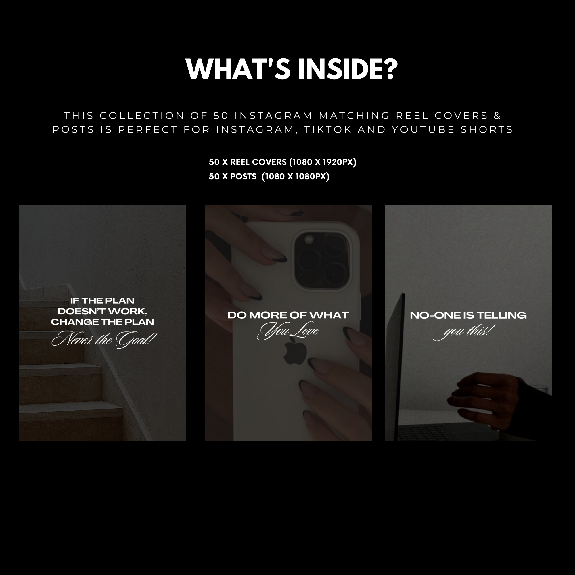 50 Dark & Modern Instagram Templates - Elevate Her Agency