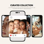 Lash technician stock images displayed on mobile screens, ideal for social media posts, beauty branding, and digital content creation.