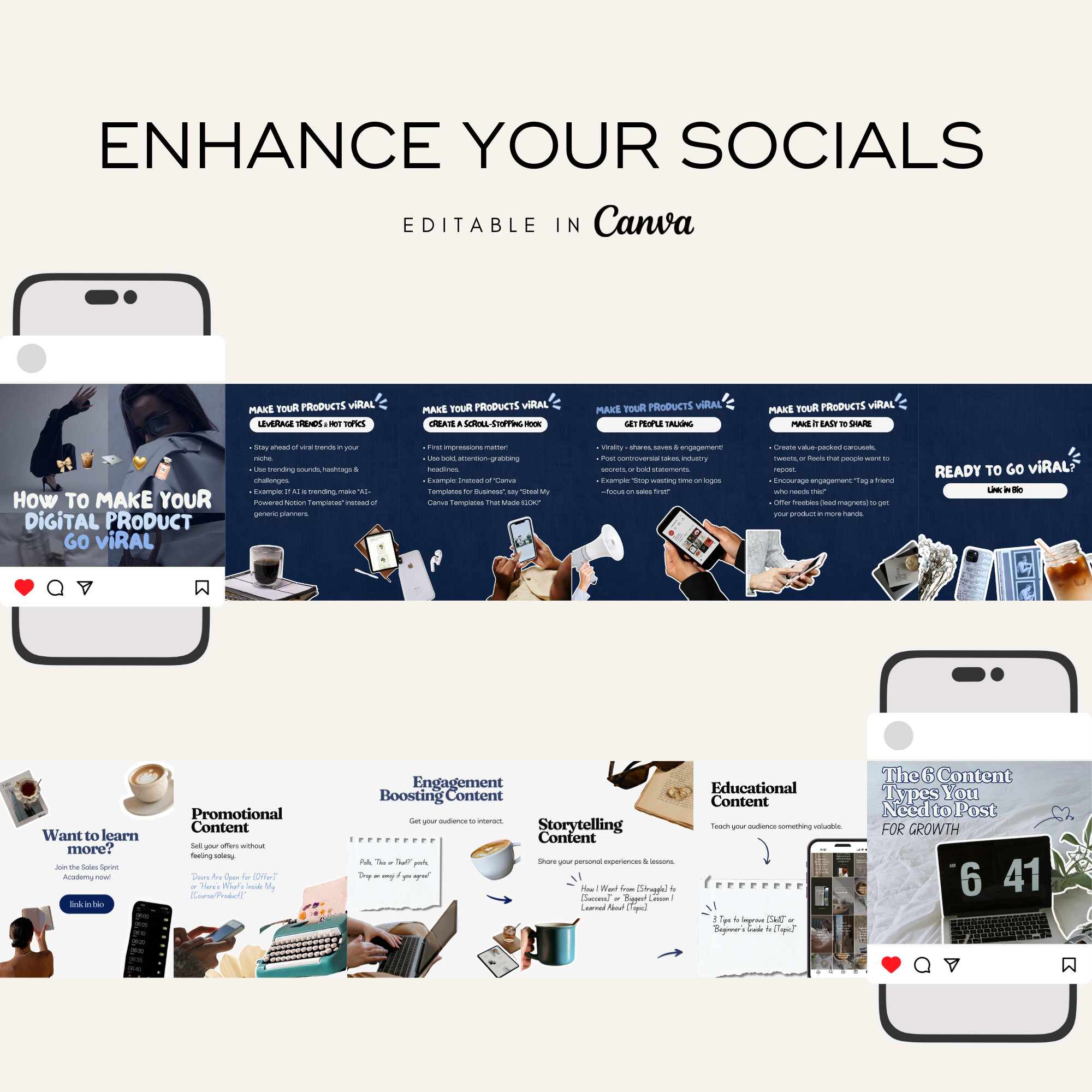 Instagram carousel templates designed to increase engagement and sales
