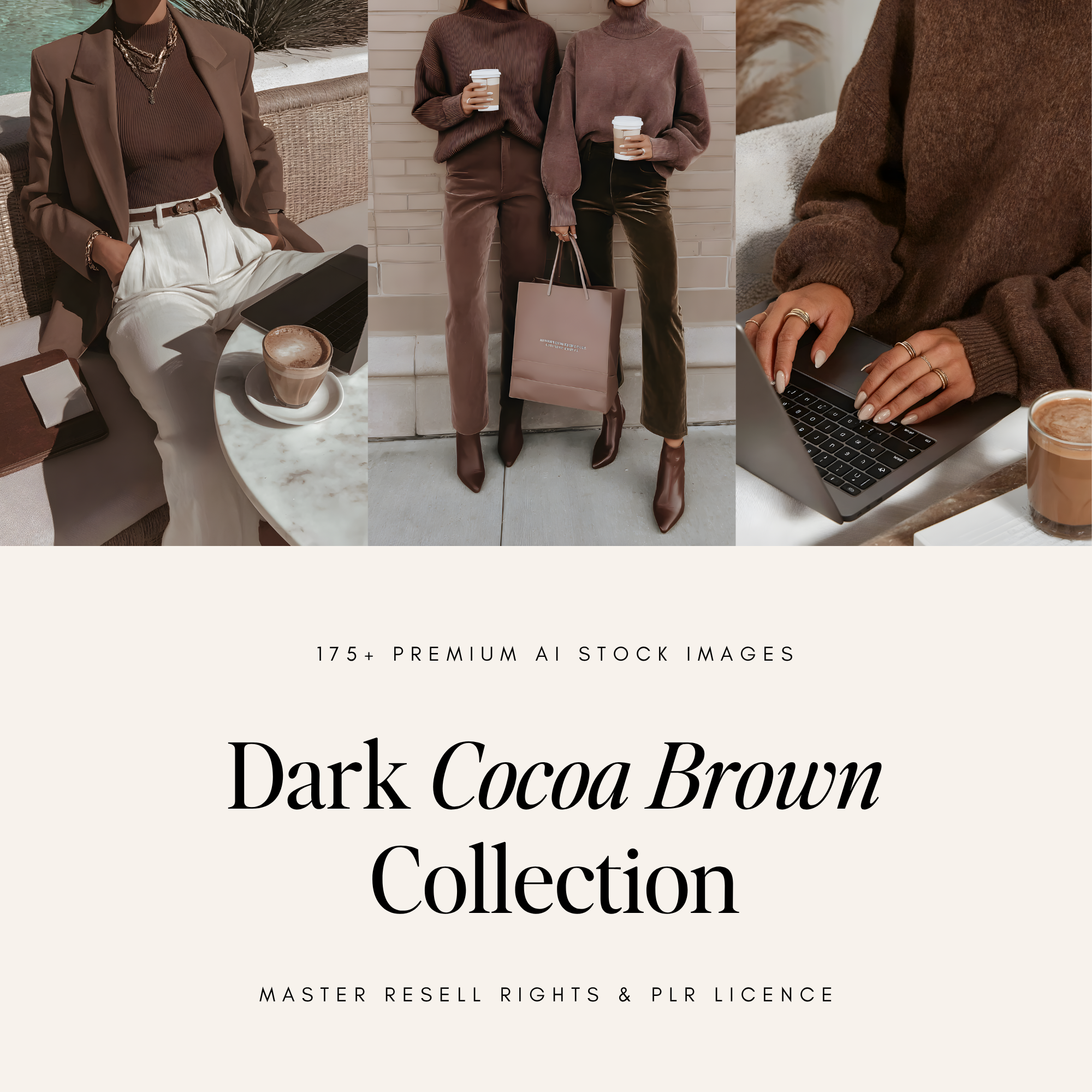Dark Cocoa Brown Stock Photos - Digital Product Elevate Her Studio