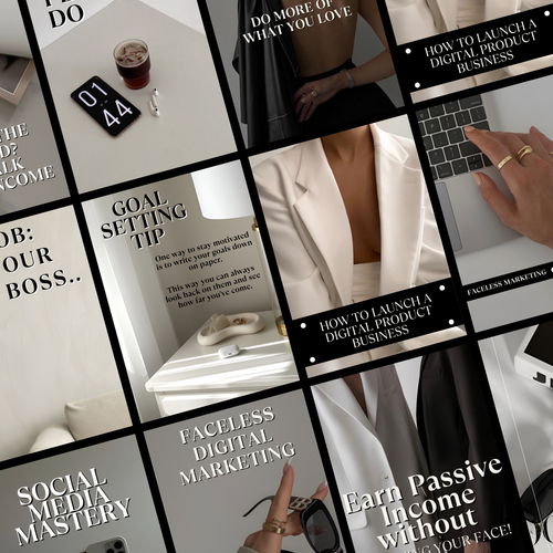 100 Faceless Marketing Instagram Templates - Elevate Her Studio