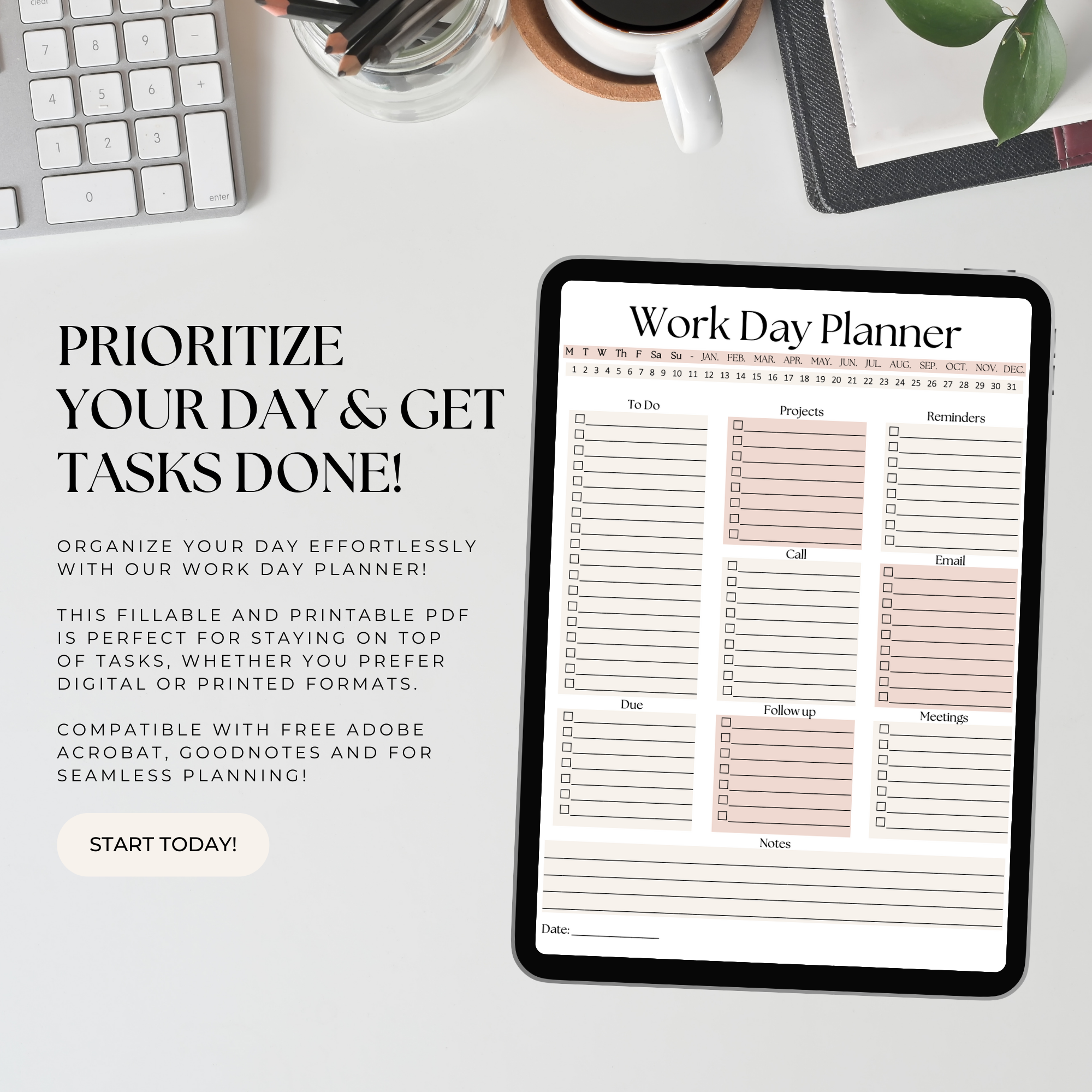 Work Day Planner - Elevate Her Agency