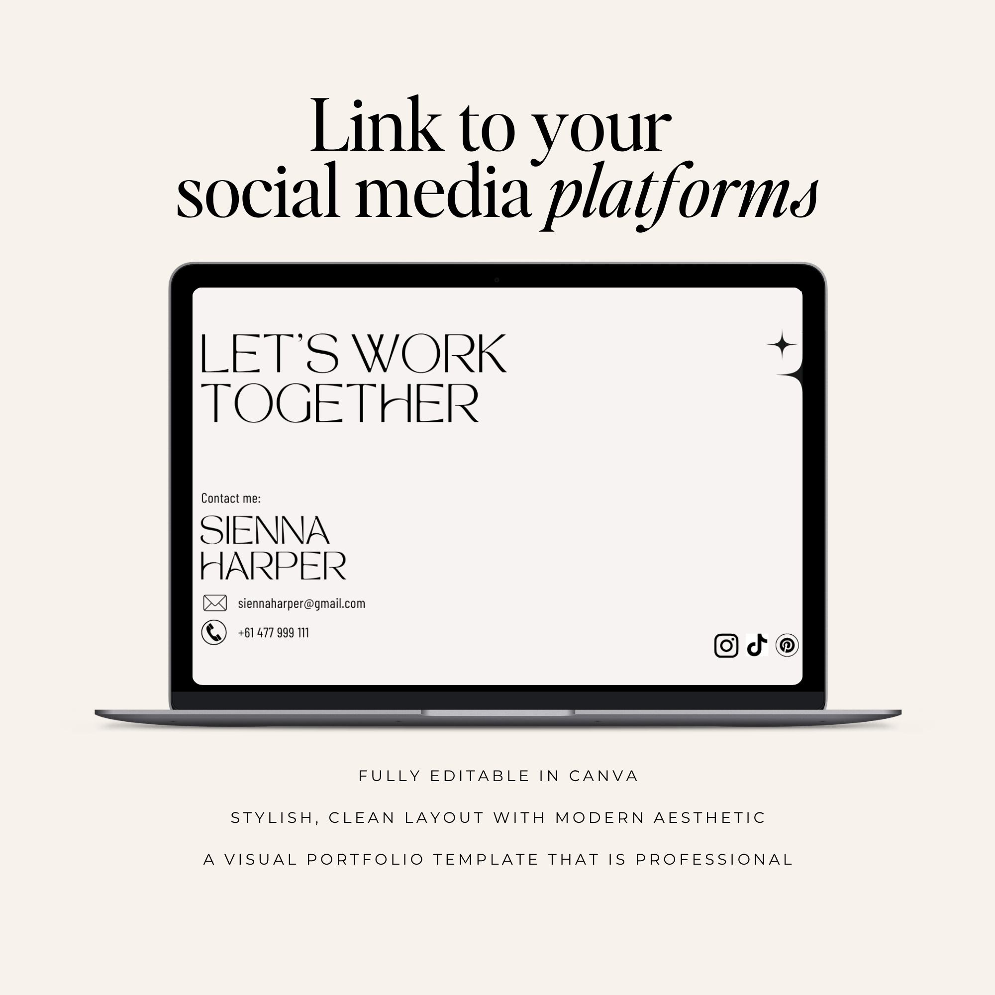 UGC Portfolio Template - Dark - Digital Product Elevate Her Studio