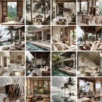 Aesthetic Bali Beach stock images featuring tropical resorts, ocean views, and cozy interiors, perfect for content creators and designers.