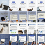 100 Blue Instagram Carousel Template Bundle - Elevate Her Studio