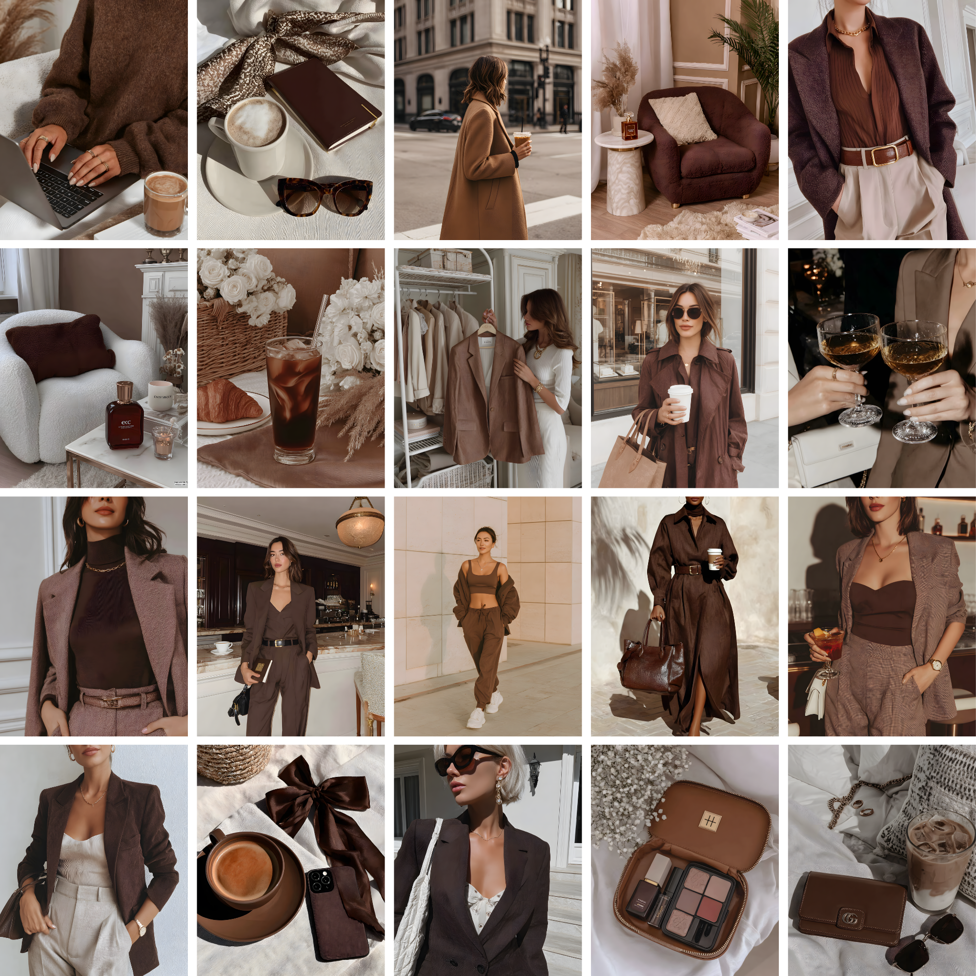 Dark Cocoa Brown Stock Photos - Digital Product Elevate Her Studio