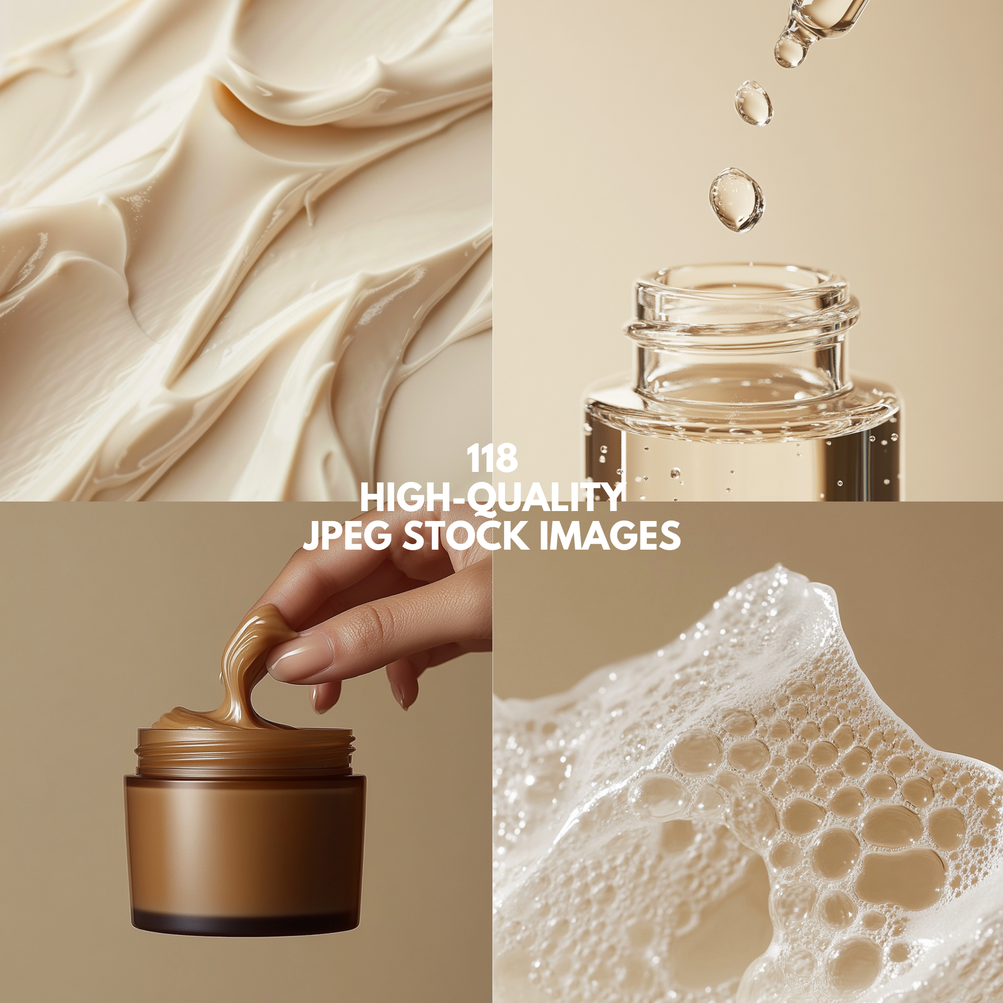 118 high-quality JPEG skincare stock images featuring creams, serums, and luxury textures. Ideal for branding, marketing, and digital content.