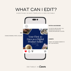 100 Blue Instagram Carousel Template Bundle - Elevate Her Studio