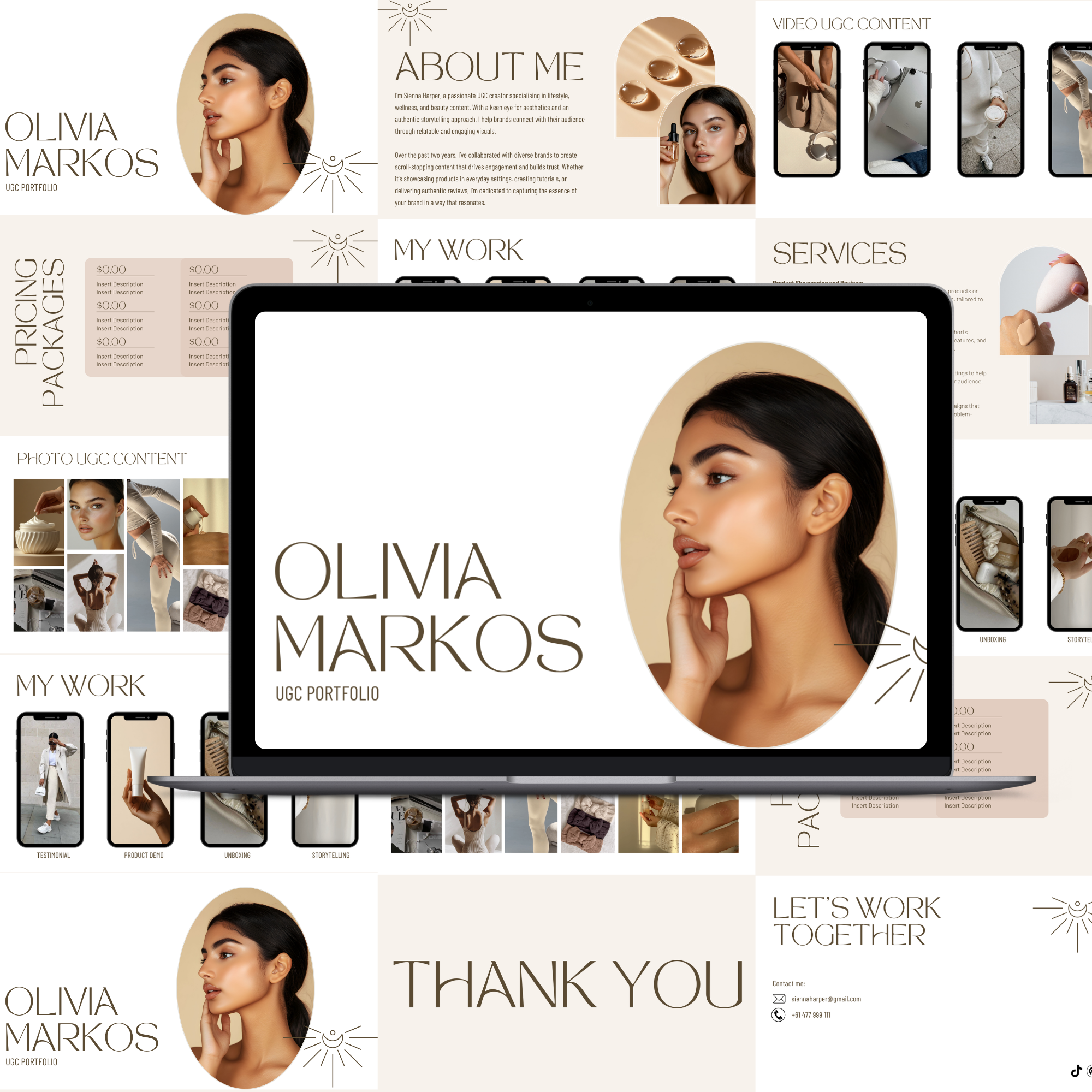 UGC Portfolio Canva Website - Neutral - Digital Product Elevate Her Studio