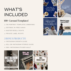 100 Blue Instagram Carousel Template Bundle - Elevate Her Studio