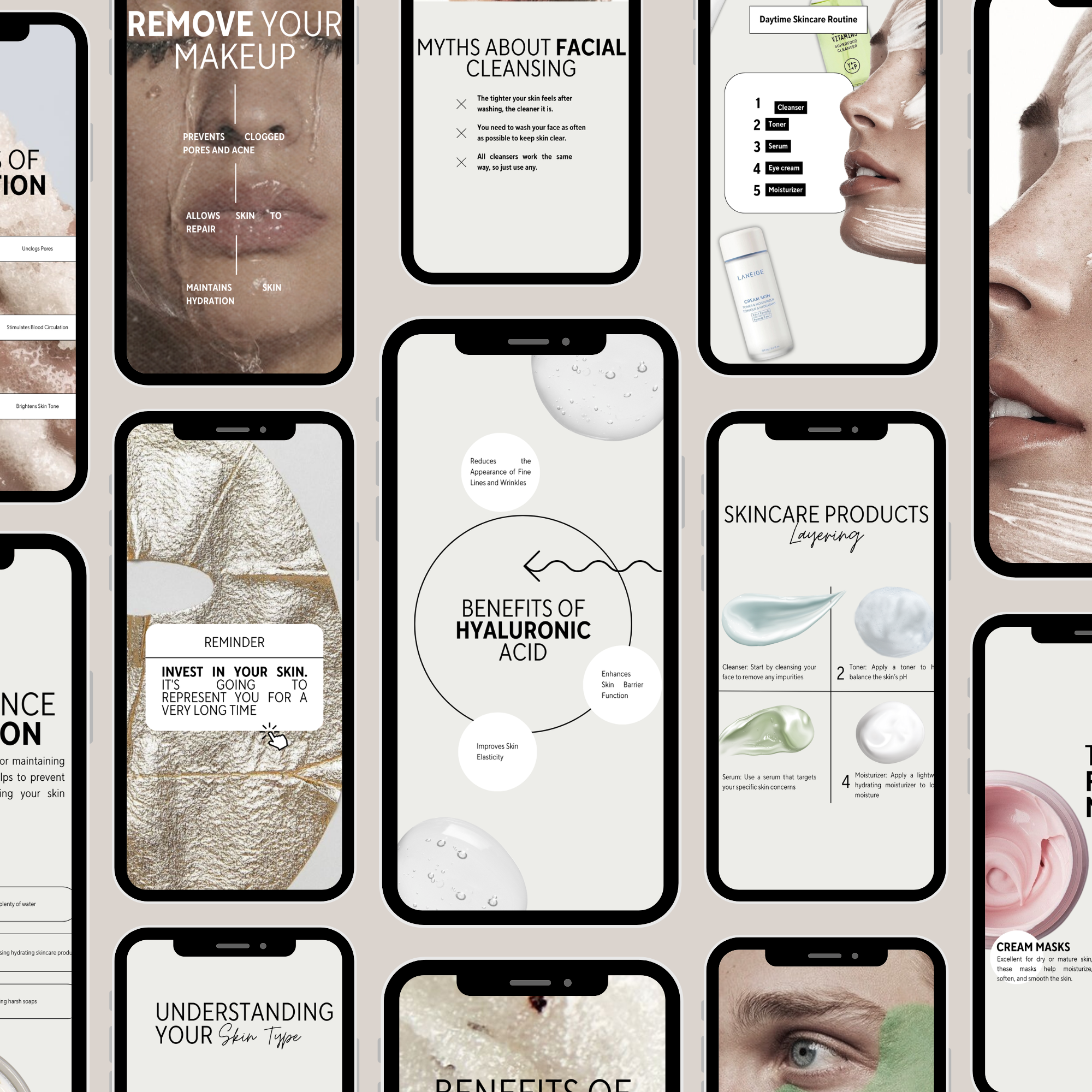 50 Skincare Instagram Template Collection - Elevate Her Agency