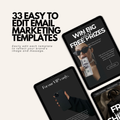 33 customizable email marketing templates for brands, ideal for entrepreneurs and small businesses. Enhance your email campaigns with stylish designs.