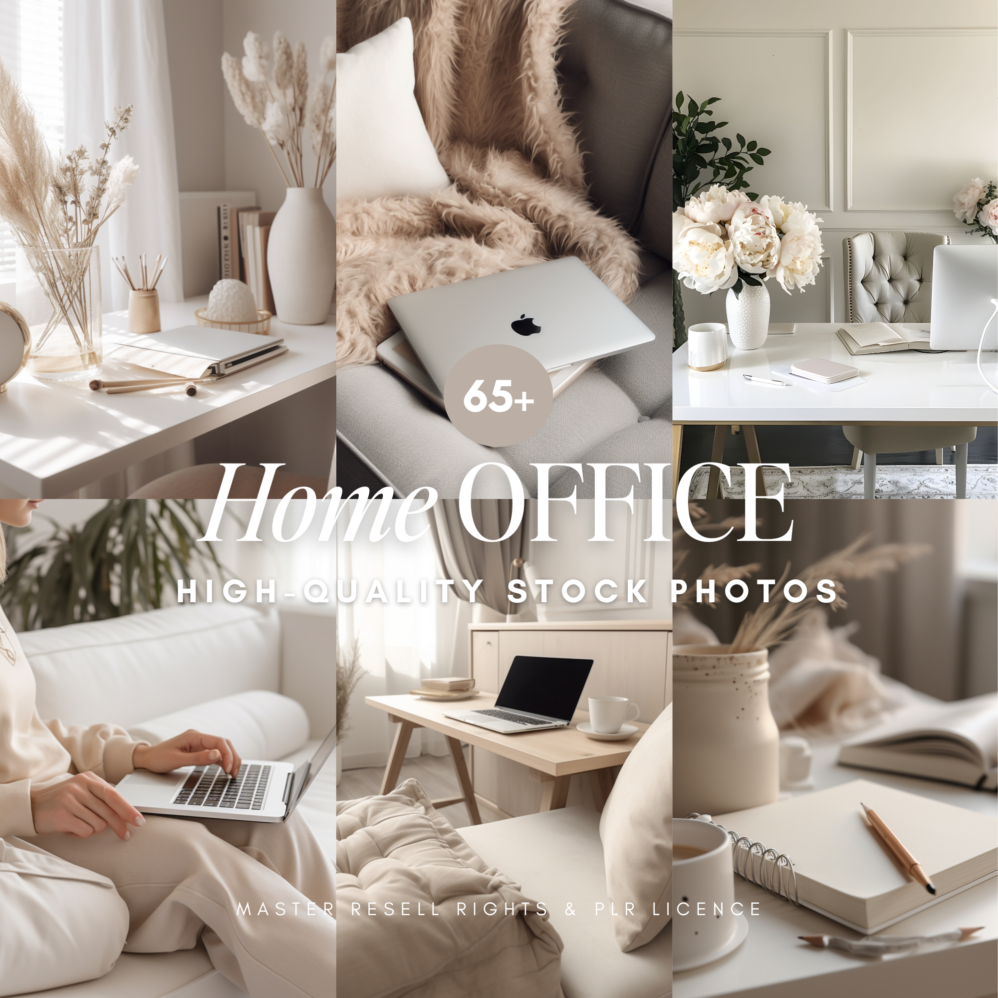 65 Neutral Home Office Stock Photos - Elevate Her Studio