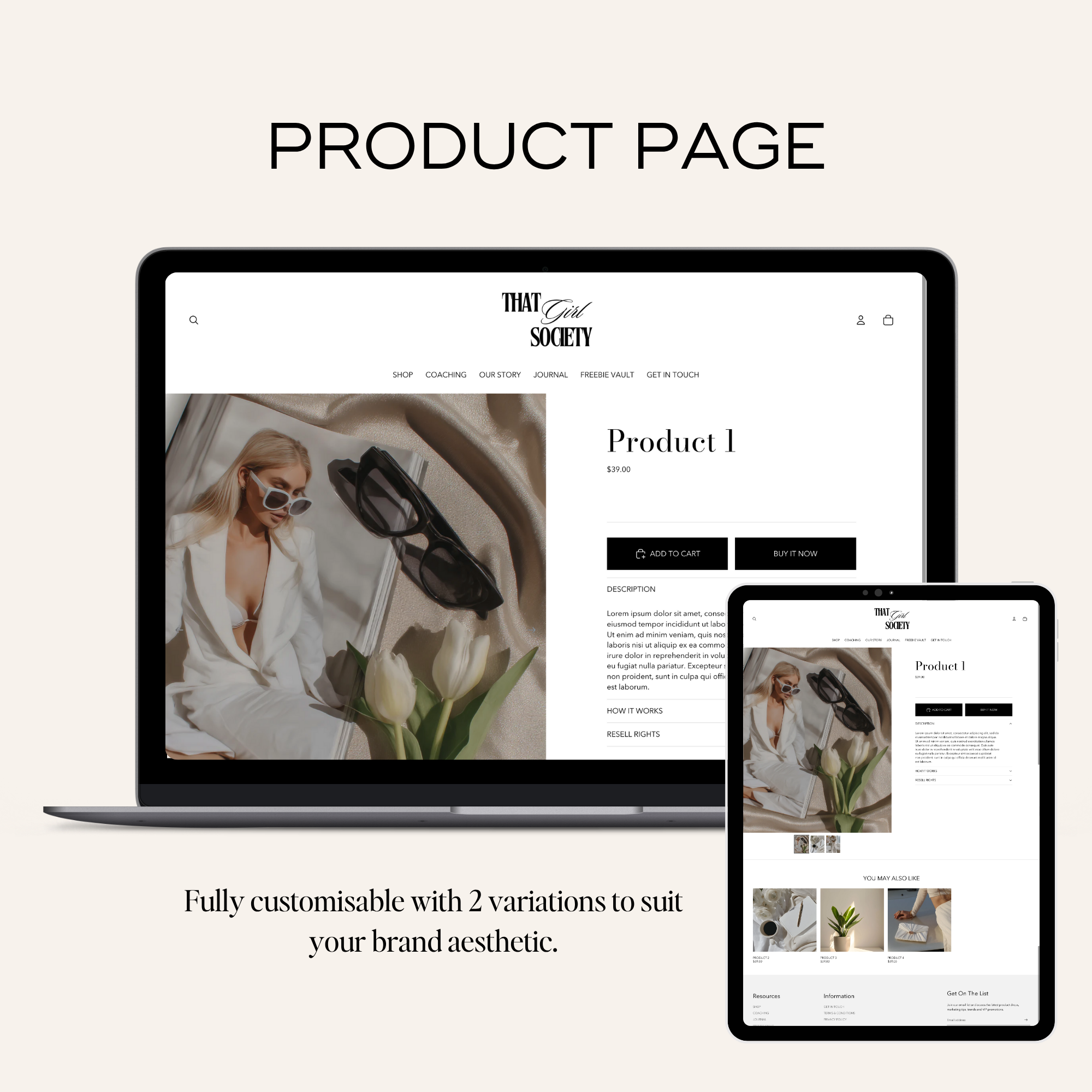 Digital Product Shopify Website Template - Elevate Her Agency
