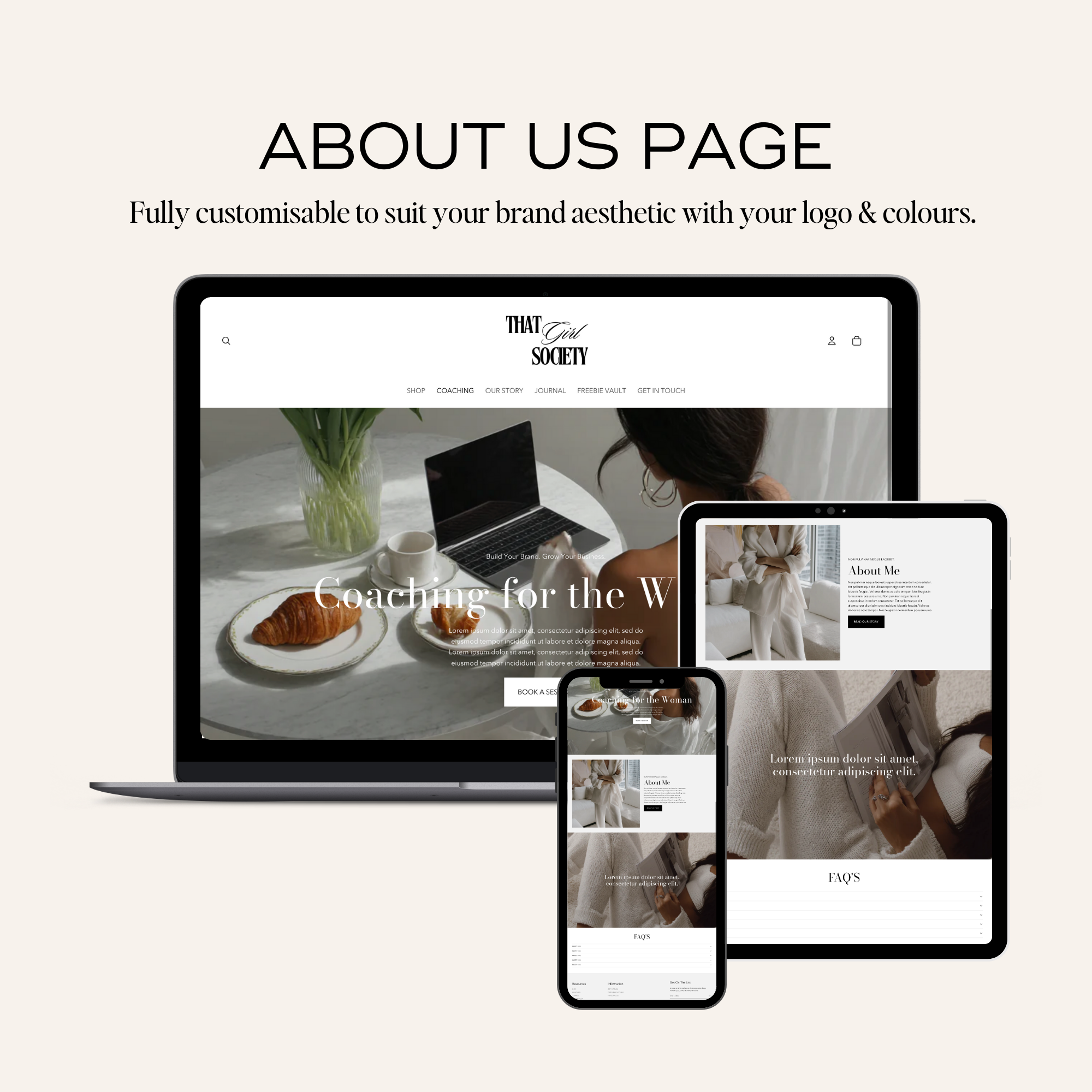 Digital Product Shopify Website Template - Elevate Her Agency