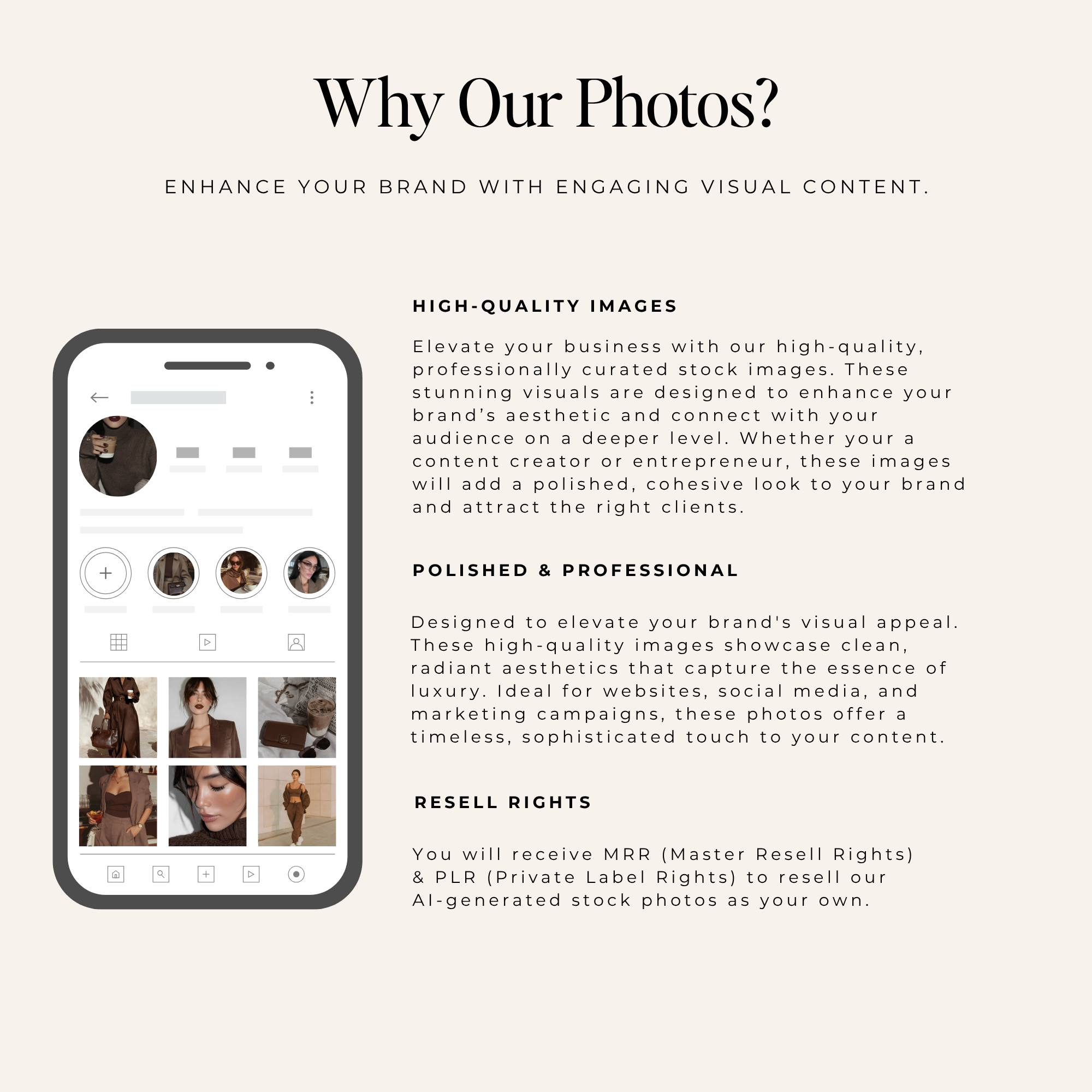 Dark Cocoa Brown Stock Photos - Digital Product Elevate Her Studio