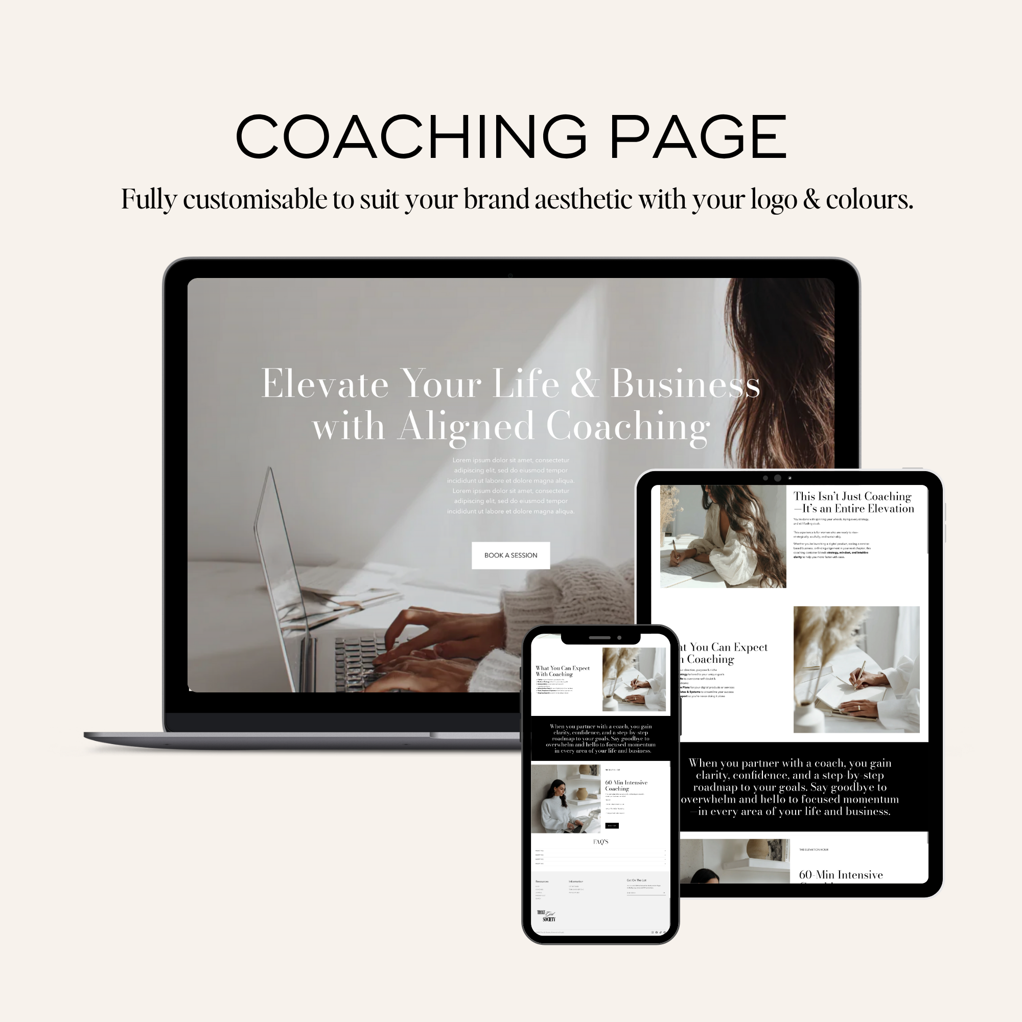 Digital Product Shopify Website Template - Elevate Her Agency