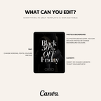 Editable Canva email template showcasing a Black Friday sale design. Modify text, colors, and elements to fit your brand’s aesthetic.