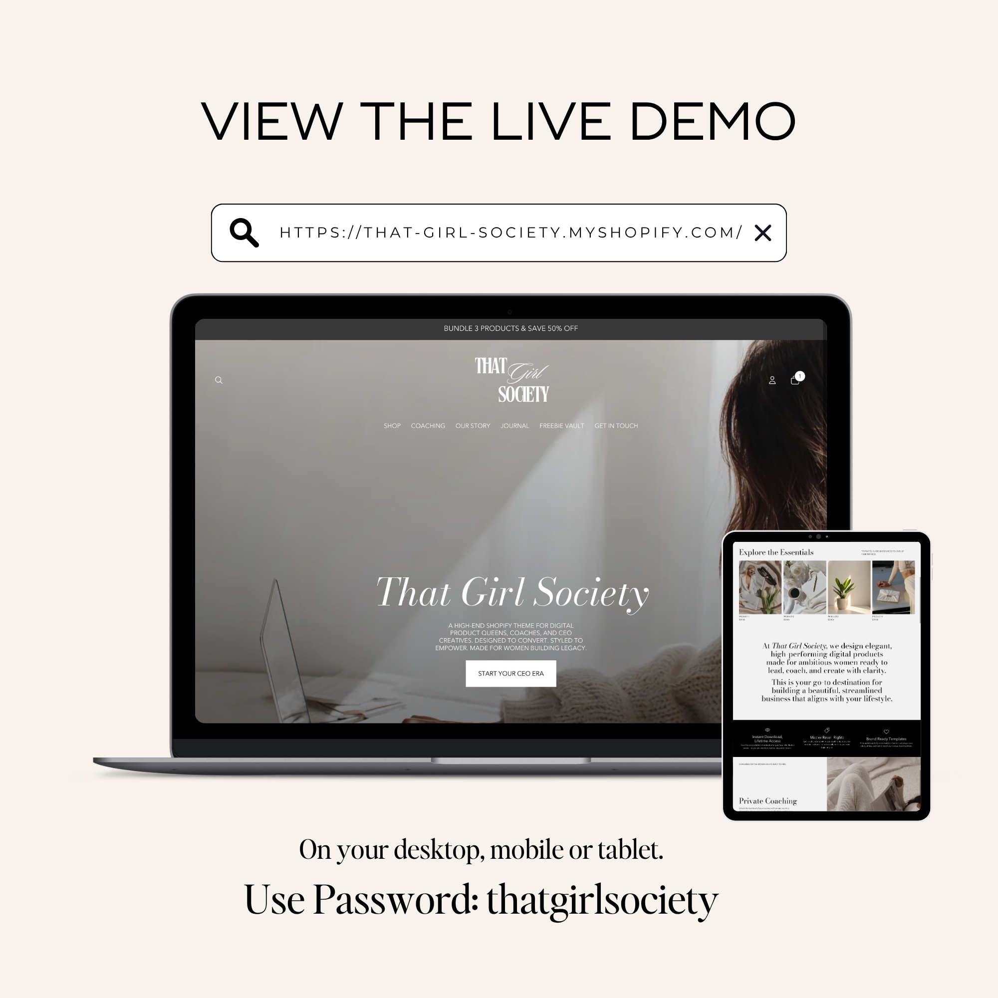 Digital Product Shopify Website Template - Elevate Her Agency