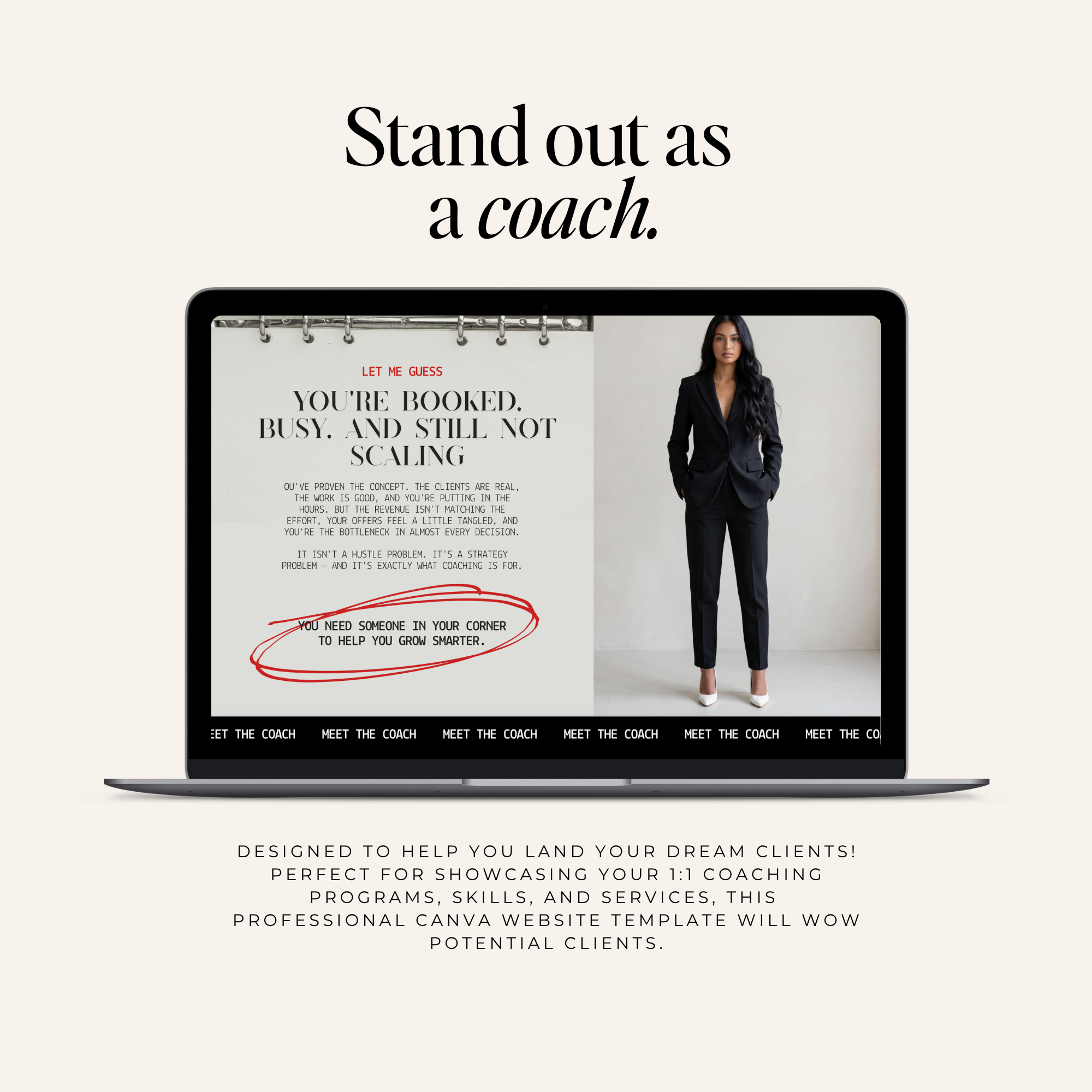 Coaching Canva Website Template - Digital Product Elevate Her Studio