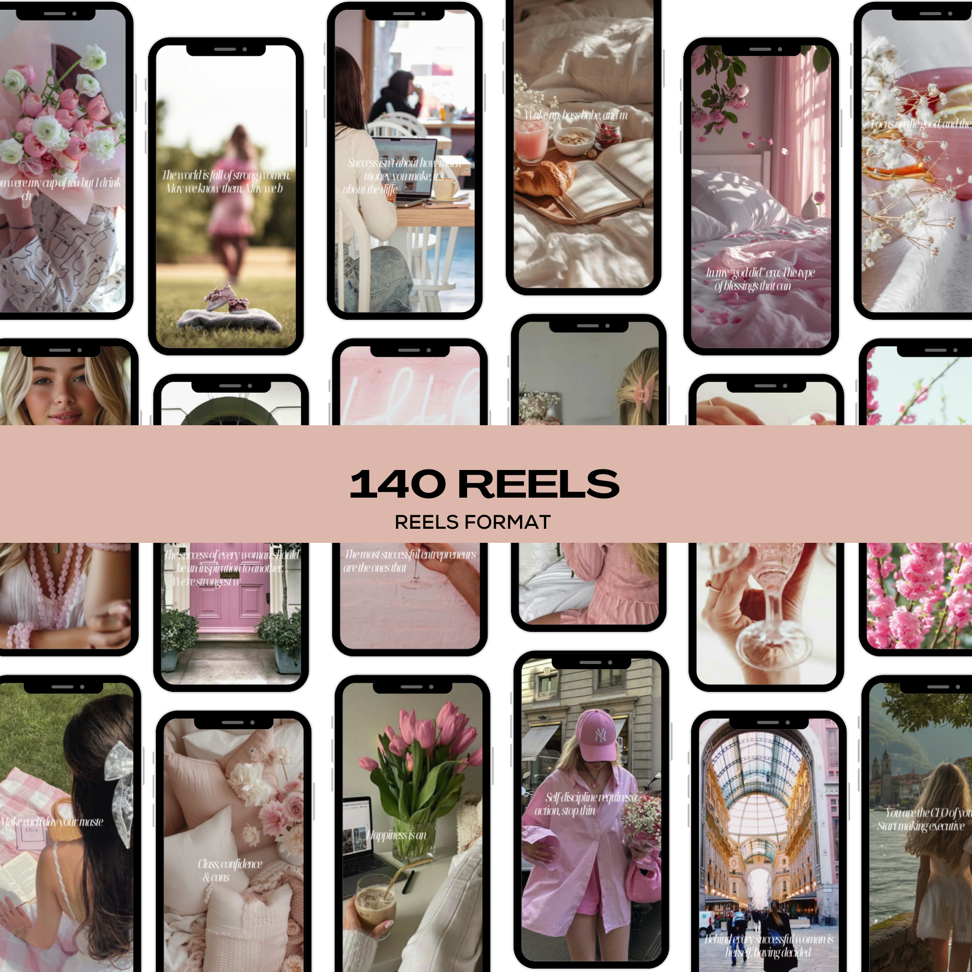 170 Blush Pink Stock Photos & Reels Bundle - Elevate Her Agency