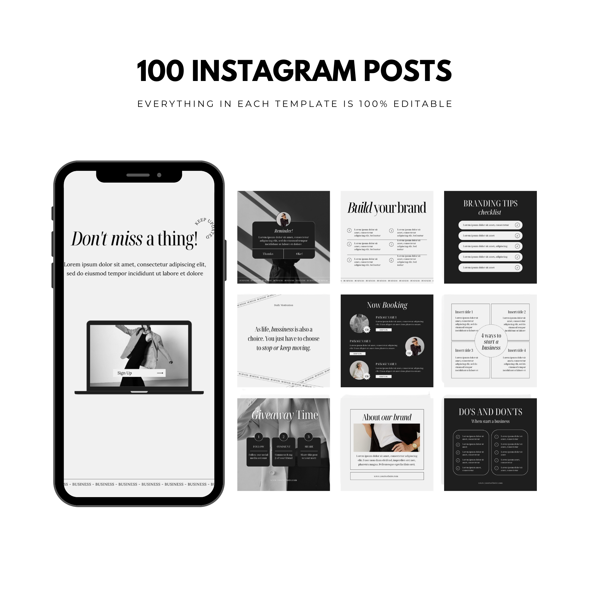 200 Coaching Instagram Templates - Elevate Her Agency