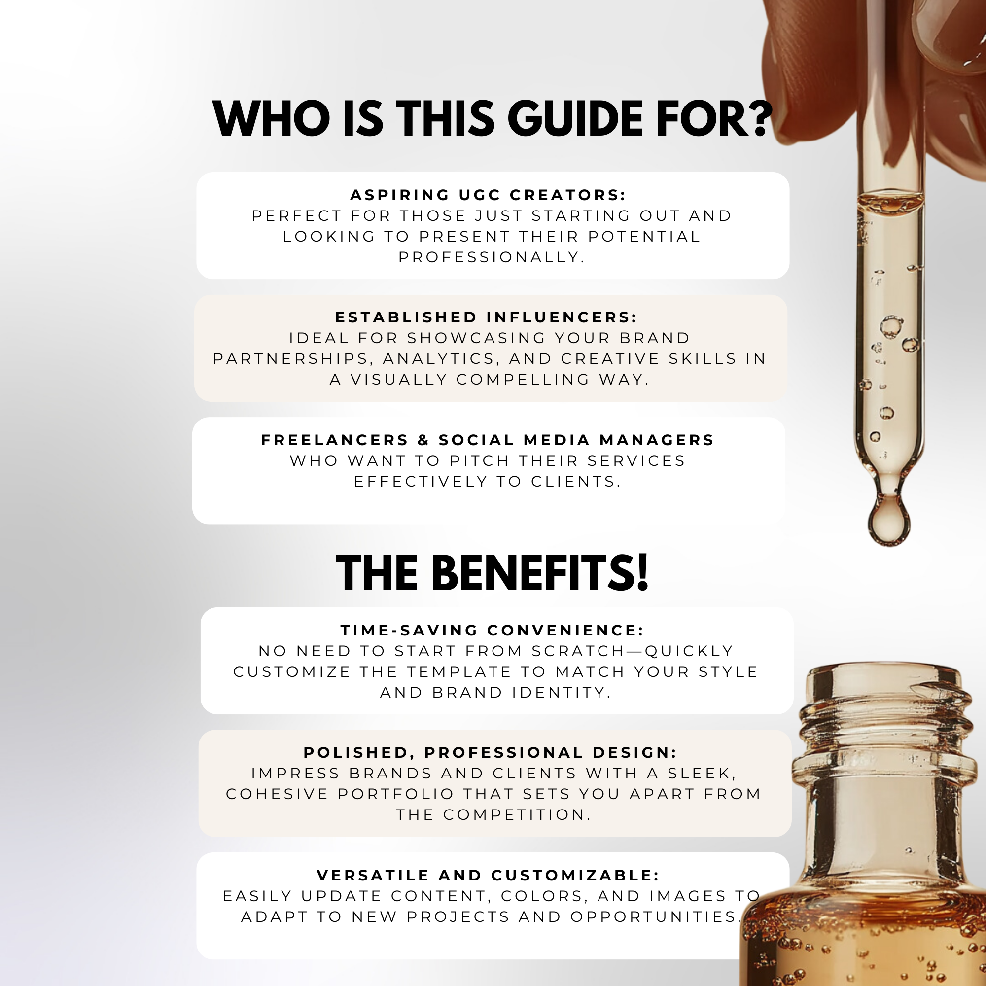 Editable UGC Portfolio Template in Canva: 9-page design featuring about, services, pricing, and work samples for professional presentations.