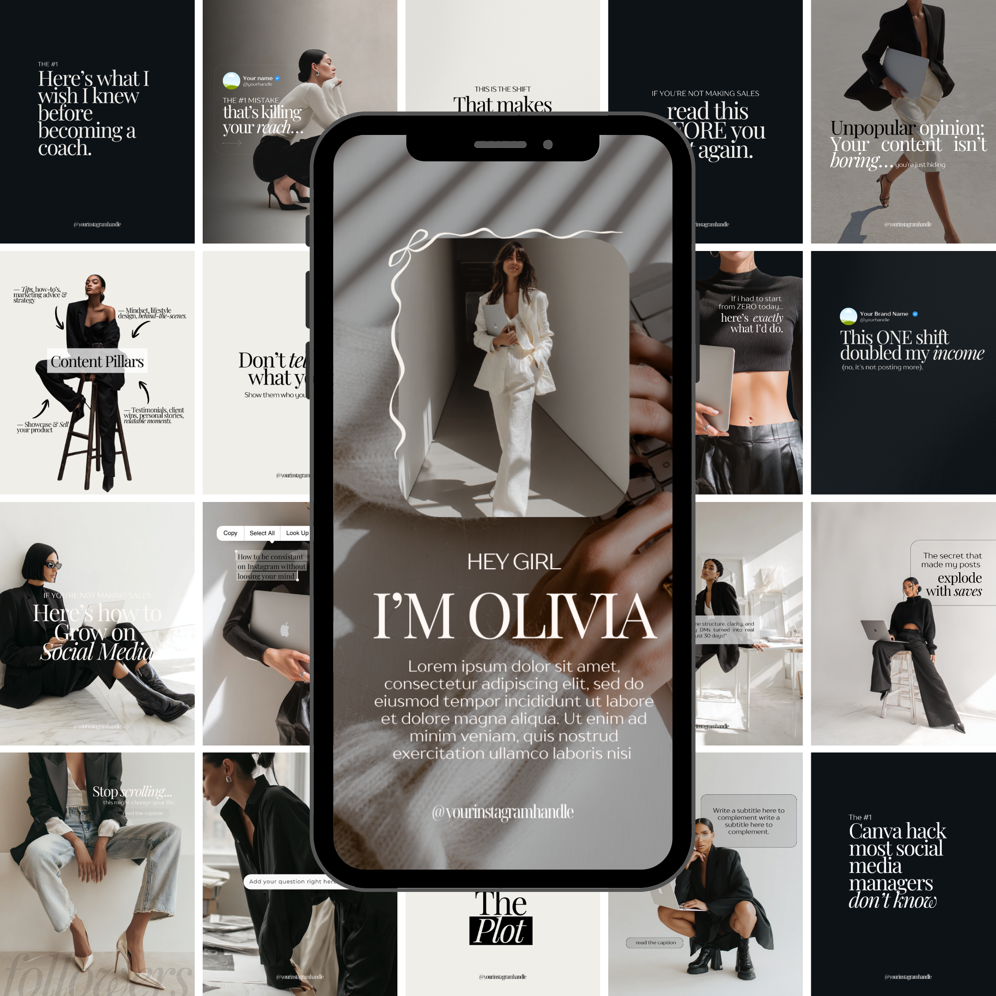 Modern Instagram templates for content creators
