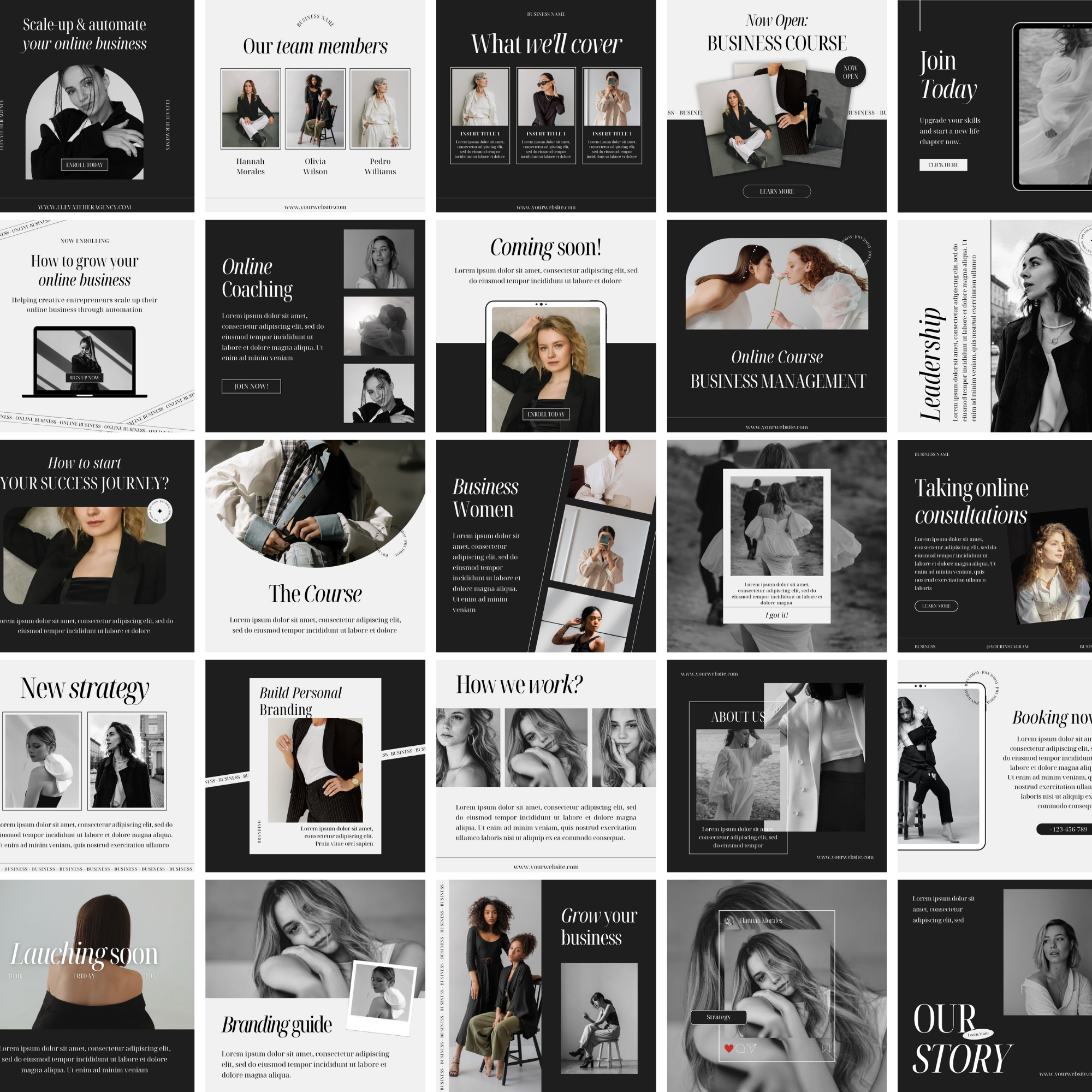 200 Coaching Instagram Templates - Elevate Her Agency