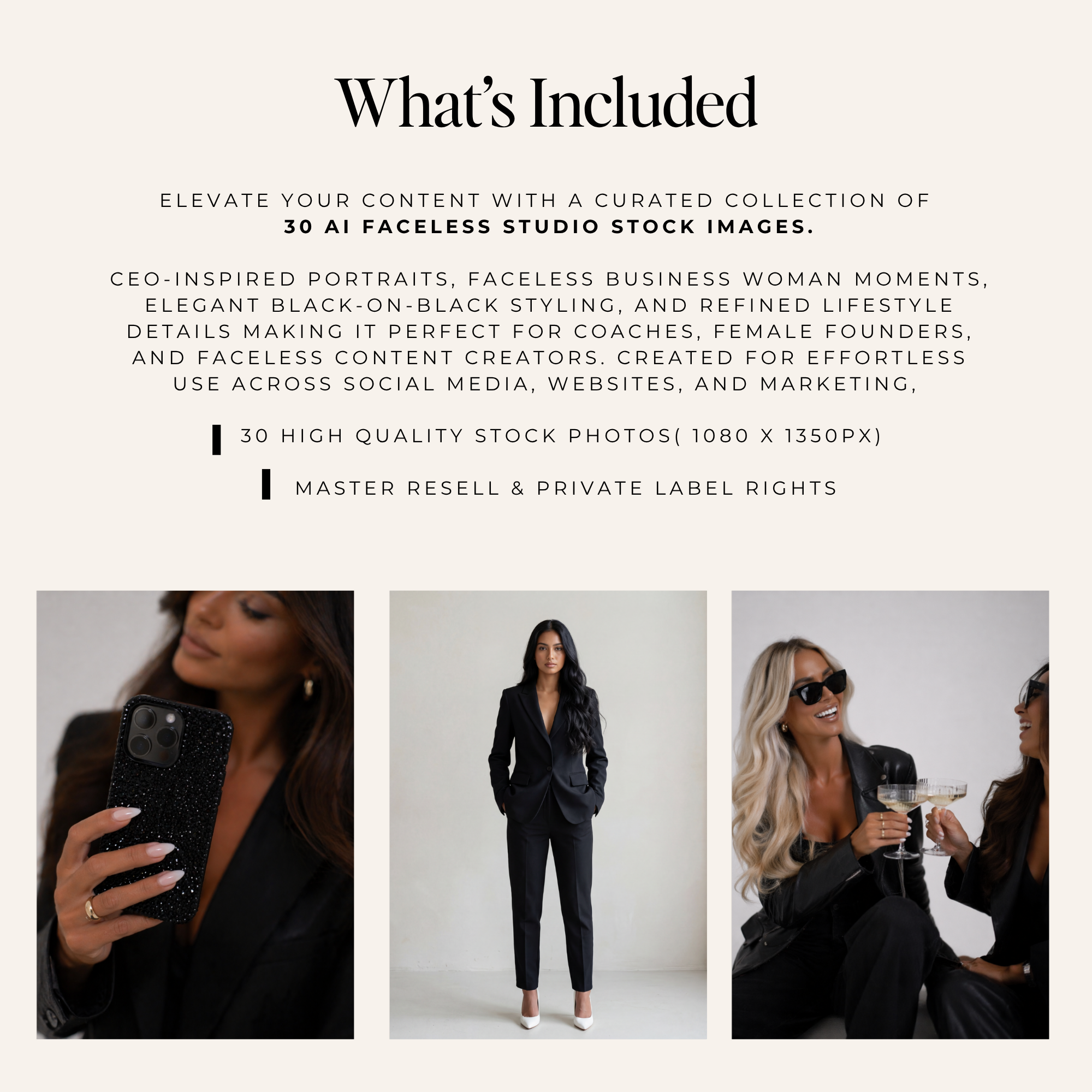 Faceless Studio Stock Photos - Digital Product Elevate Her Studio