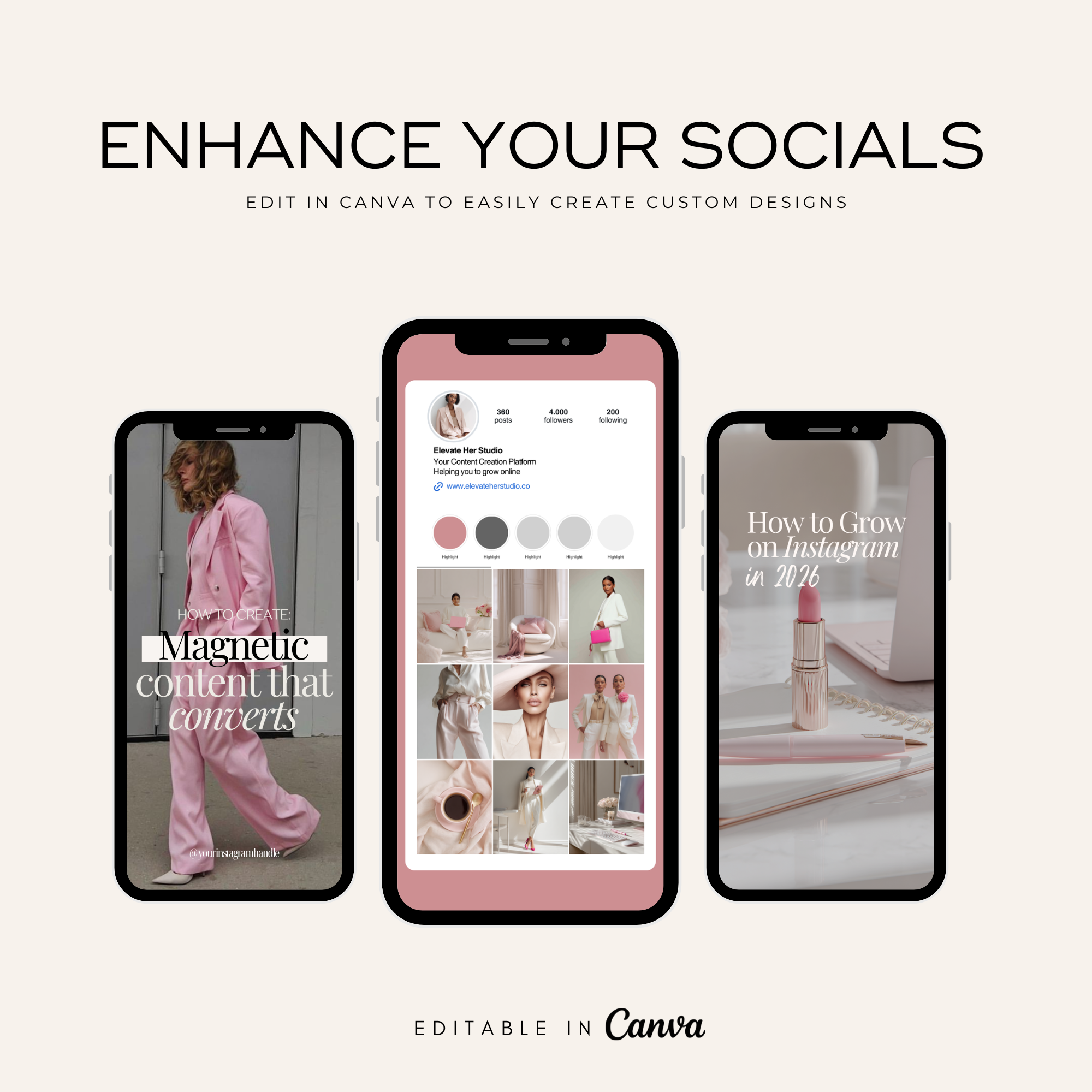 Social Muse Instagram Template Bundle - Elevate Her Studio