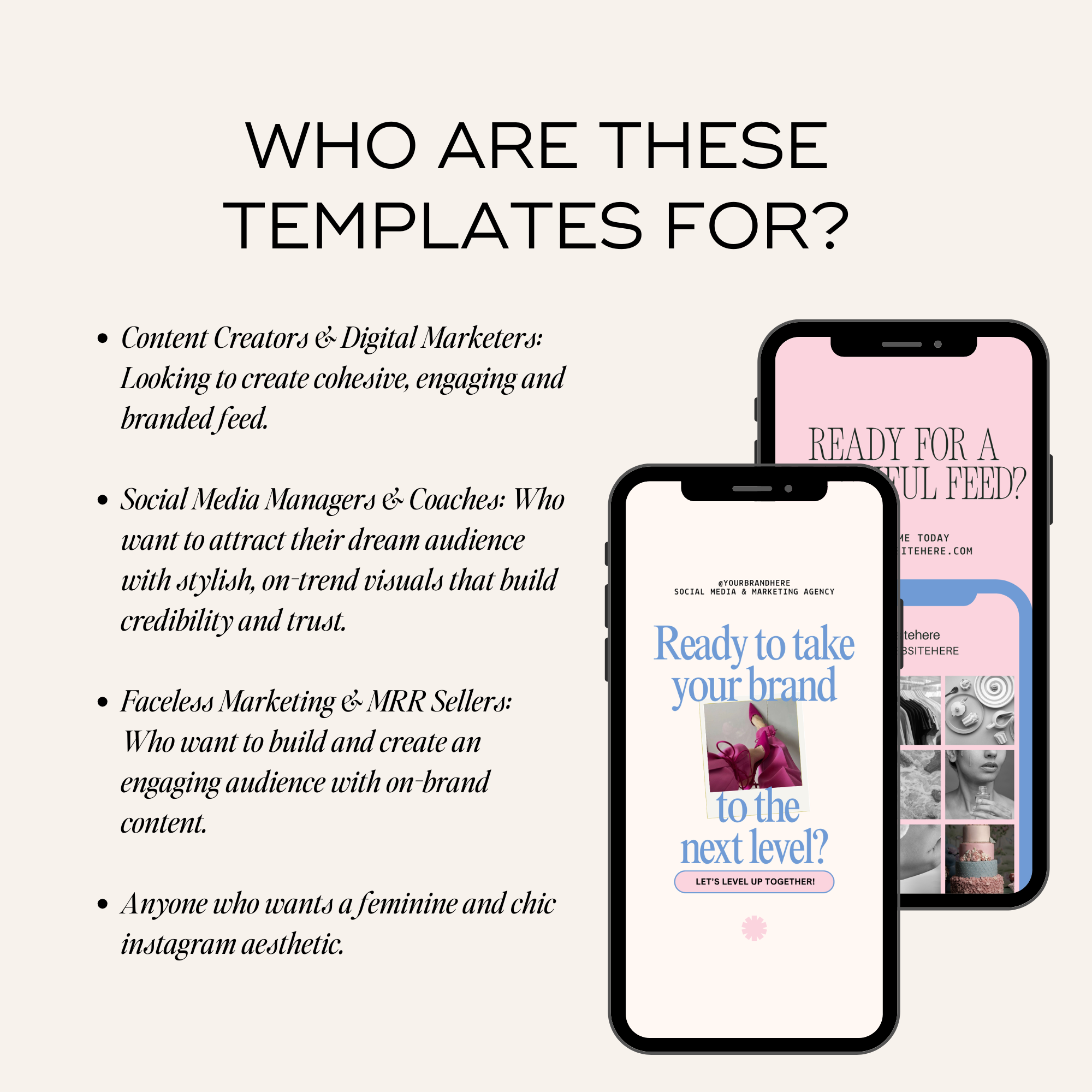 50 Social Media Manager Instagram Canva Templates - Elevate Her Studio