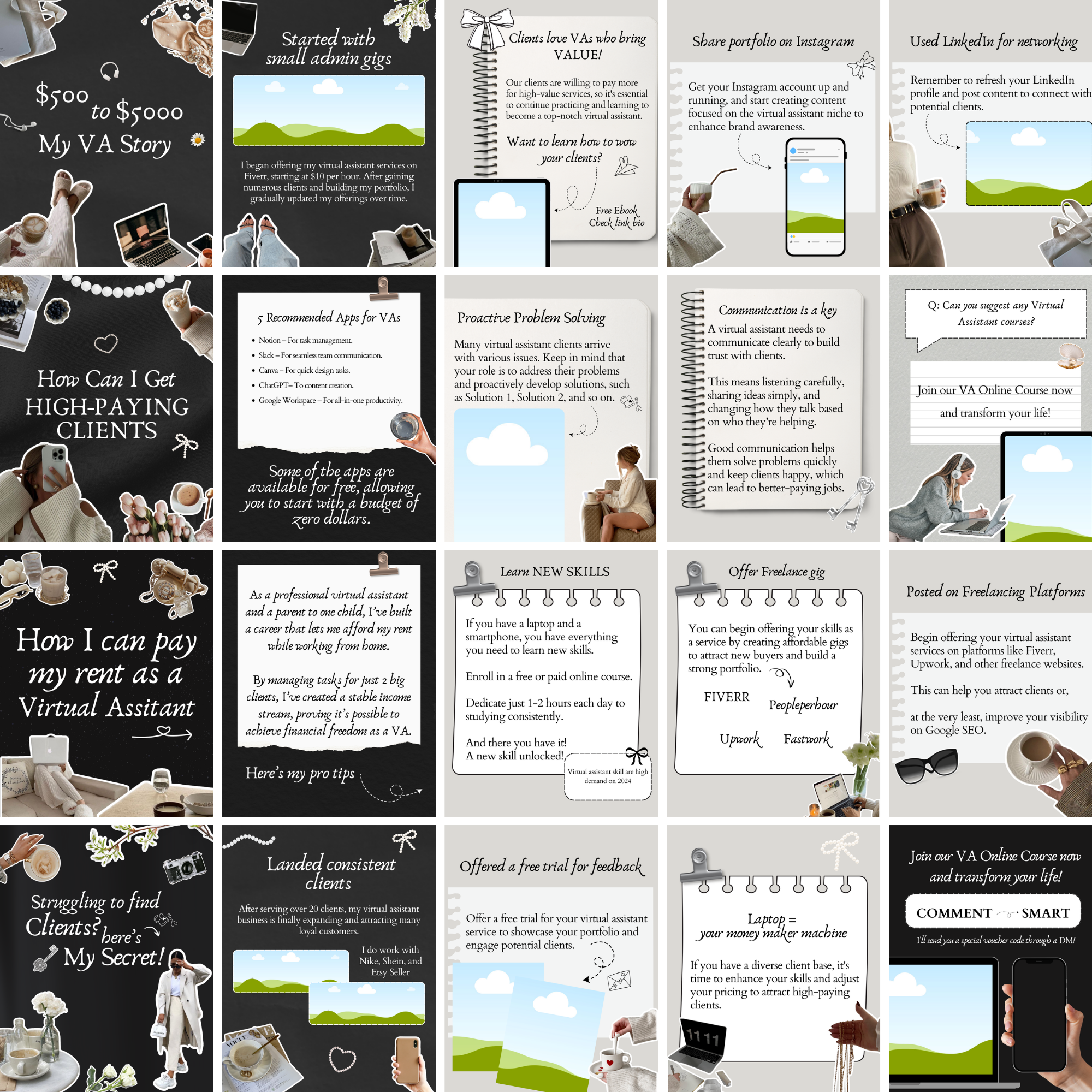 1350 Instagram Carousel Template Bundle