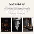 Overview of what's included in the 45 Dark Luxury Stock Images bundle. Highlights high-resolution JPGs for branding, social media, and digital products.