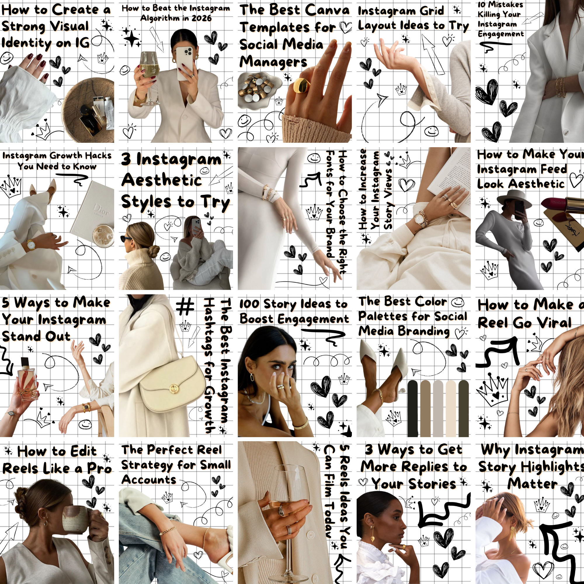 1350 Instagram Carousel Template Bundle