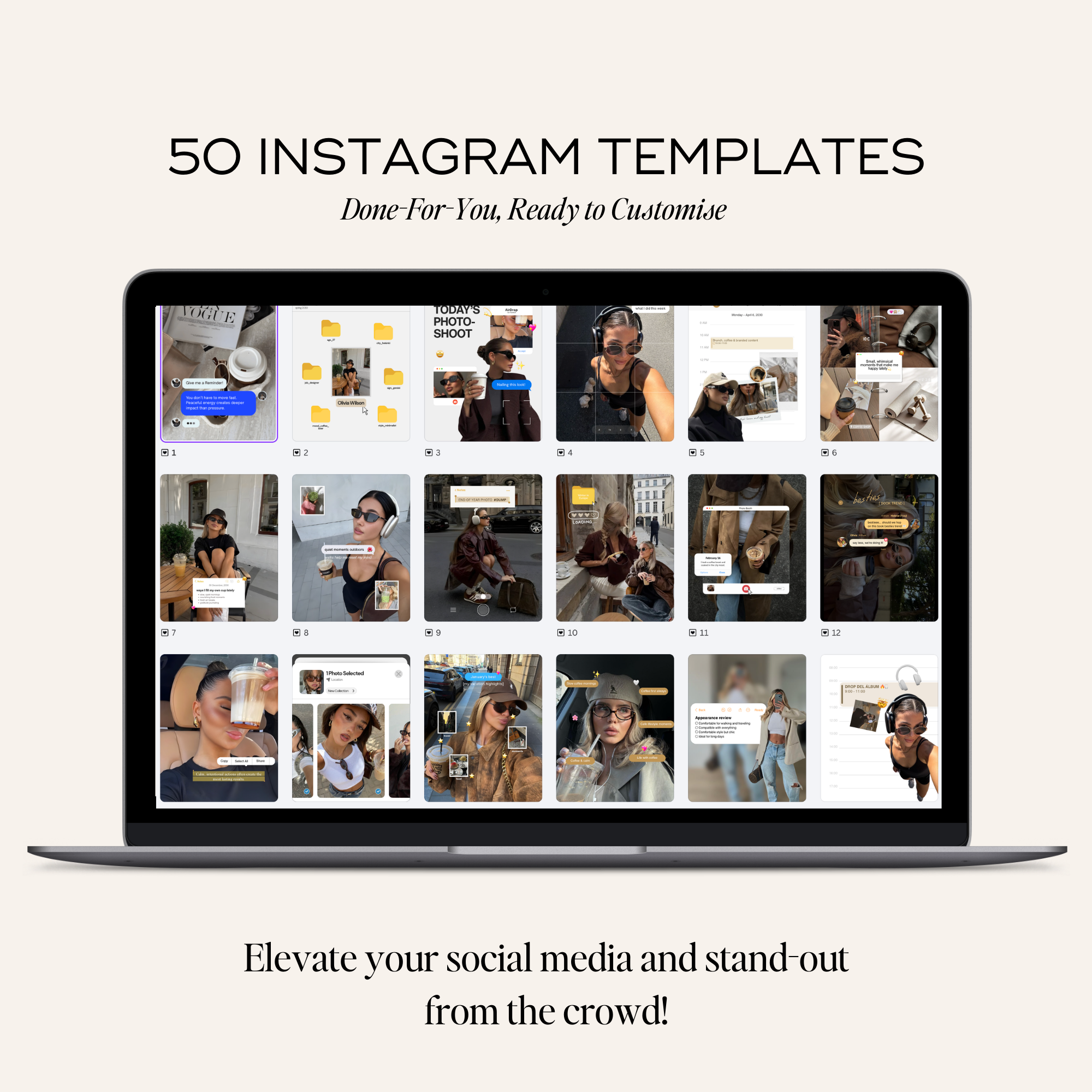 Content Creator Instagram Template Pack - Digital Product Elevate Her Studio