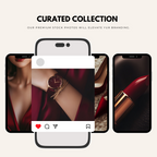Curated cherry red stock photo collection for social media branding, showcasing luxury watch, lipstick, and fashion-forward visuals.